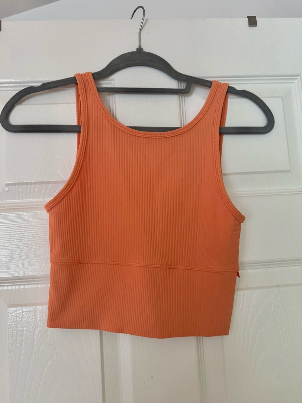 lululemon athletica Ribbed Crop Tank in Bright Orange